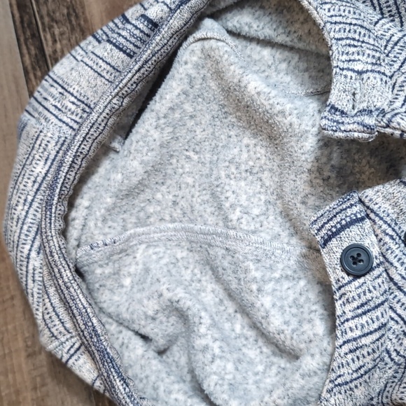 Burton Dry Ride Fleece Lined Striped 6 Button Henley Hoodie Size Small Snowboard - Picture 10 of 13